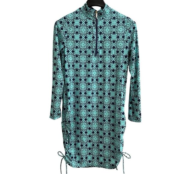 AmberNoon II by Dr Erum Ilyas UPF30 Cover Up Dress S Jersey Knit Side Cinch - Picture 1 of 9